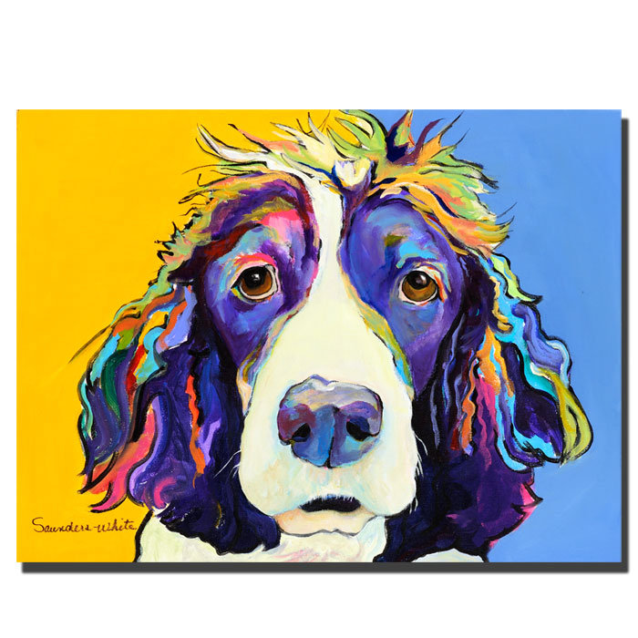 Colorful Dog Portrait on Canvas, 14" x 19"