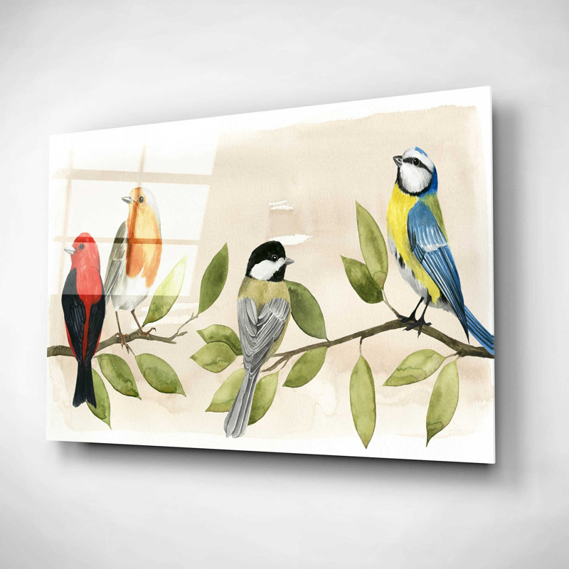 «Treetop Gathering II» par Grace Popp, verre mural en acrylique, H 16 po x l 24 po x P 0,2 po