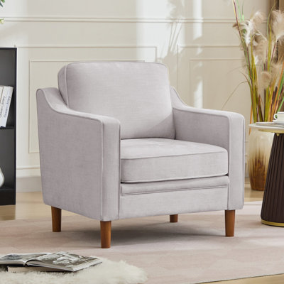 Chaise moderne rembourrée en tissu doux de 32 po Barton