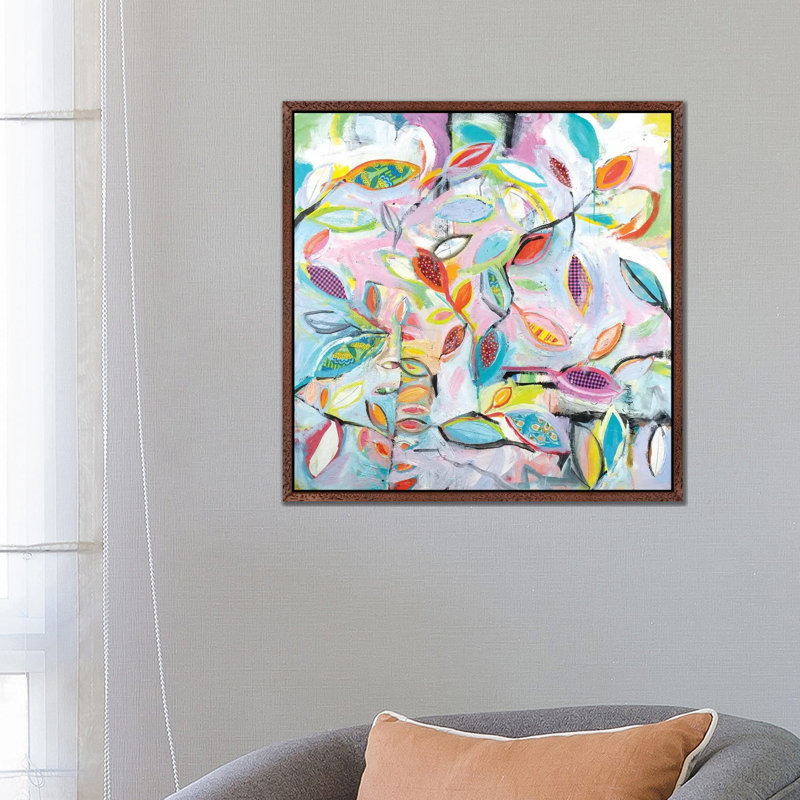 Checkered Leaves by Michelle Daisley Moffitt - Painting on Canvas, 66.04cm H x 66.04cm W x 3.81cm D