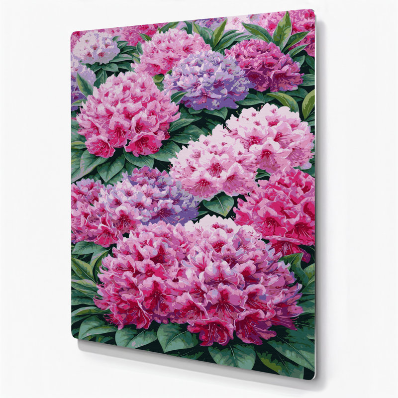 Aquarelle botanique 32, art mural mauve en métal, H 30 po x l 20 po