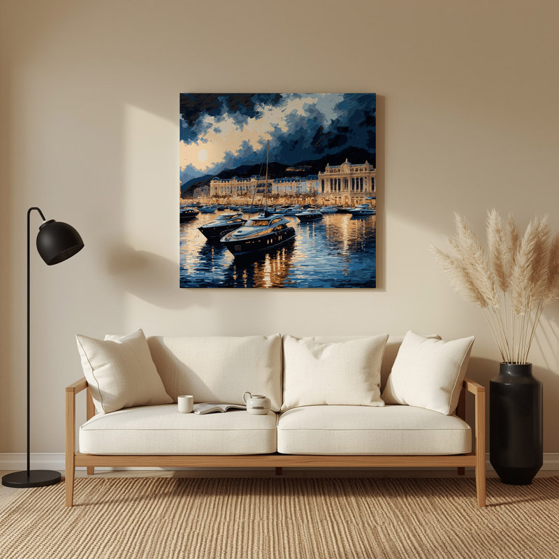 Art mural gris en cités villes Monaco, H 144 po x l 144 po x P 0,05 po