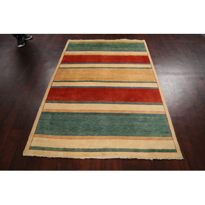 One-of-a-Kind 4'2" X 6' New Age Wool Area Rug in