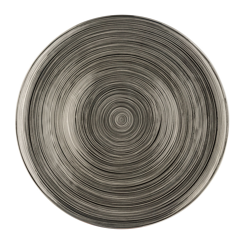 TAC Stripes 2.0 Porcelain China Platter, Gray/Blue