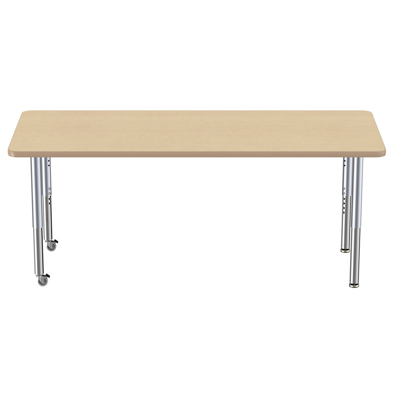Table rectangulaire d'activité rectangulaire avec pieds réglables, 30" x 72", Érable / Érable, Super