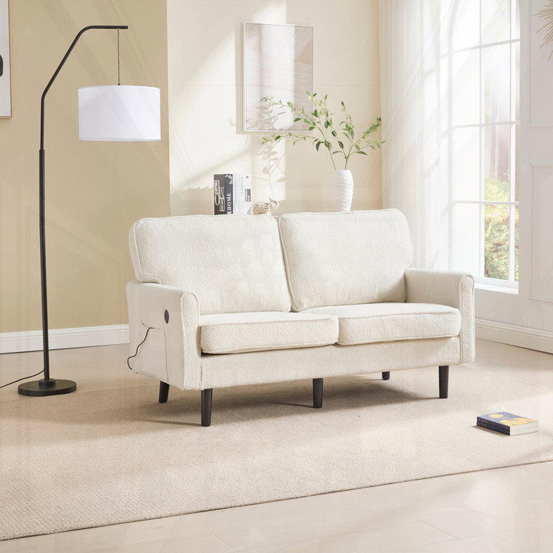 Causeuse moderne Mid-Century, Beige