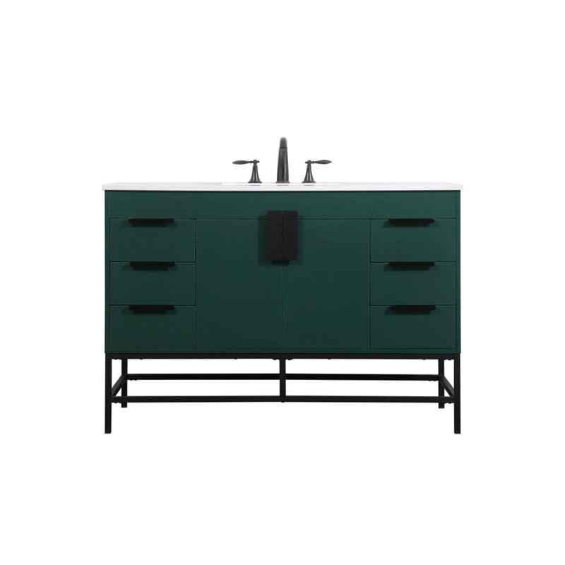 Ensemble de meuble-lavabo simple 48 po Eugene, vert