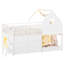 Lit mezzanine simple avec 6 tiroirs, lit mezzanine à DEL, support à vêtements avec tringles de suspension et panier de rangement, espace de jeu sous le lit, lits mezzanine avec barrière de sécurité, blanc-120341873