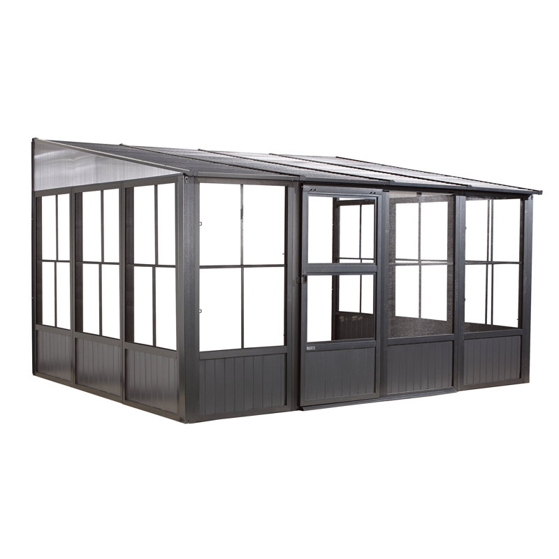 Sojag Charleston 10 ft. x 13 ft. Wall-Mounted Solarium