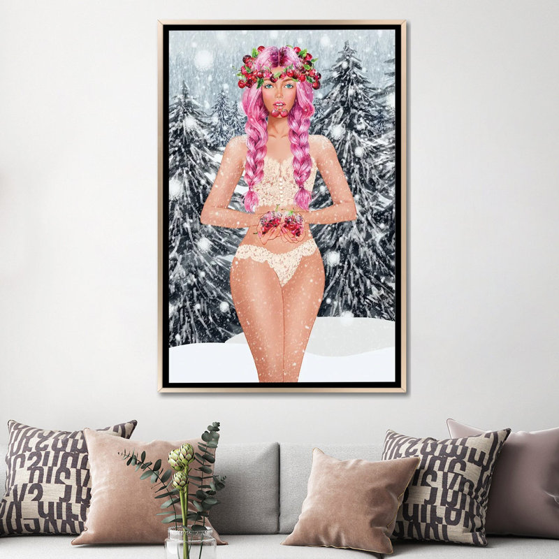 «Cherry III», reproduction d'art sur toile encadrée, H 60 po x l 40 po, Reproduction encadrée sans passe-partout, Champagne