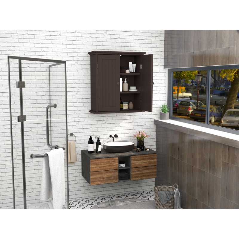 Armoire de salle de bain murale l 21,65 po x H 23,54 po x P 8,94 po, Espresso
