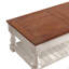 Table basse à plateau relevable rétro avec rangement pour le salon, compartiment caché et tablette inférieure, finition espresso et blanc vieilli-1758874986