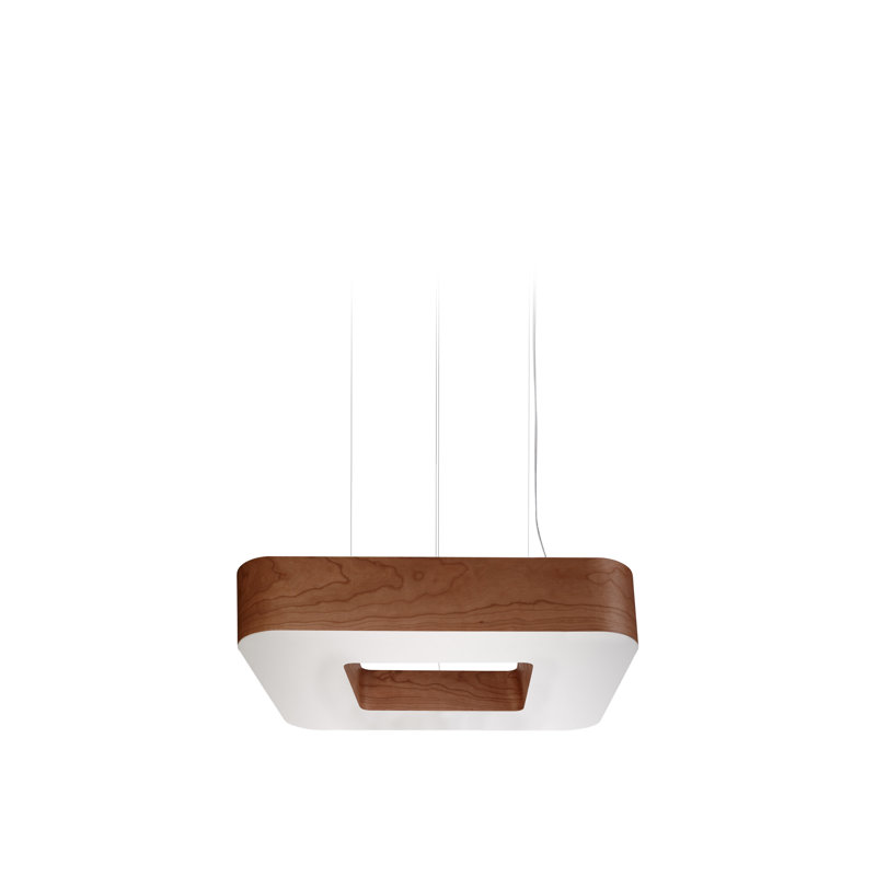 Lustre carré Cuad par Burkhard Dämmer, Hêtre naturel, DEL 2700K