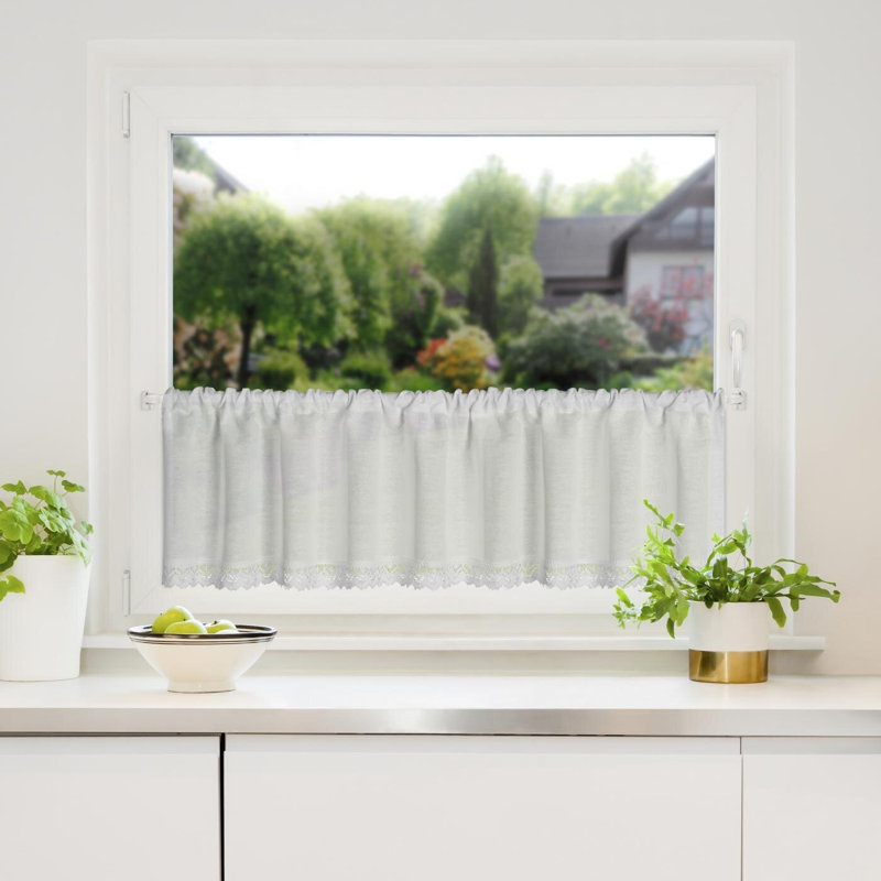 Queenborough Sheer Curtain Single Panel, 30cm H x 150cm W