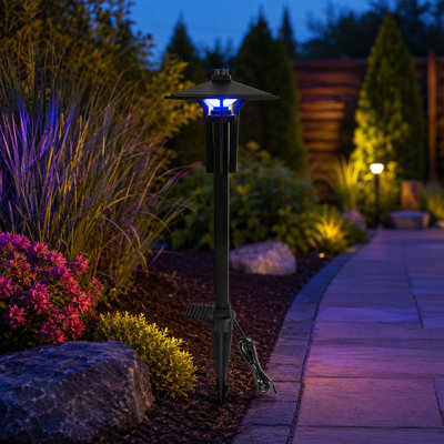 4-Pack 5W 12V Wired RGB Low-Voltage Pathway Lights, Color-Changing Aluminum Outdoor Landscape Lighting in Black for Christmas Decor on Paths, Sidewalks, Driveways and Lawns