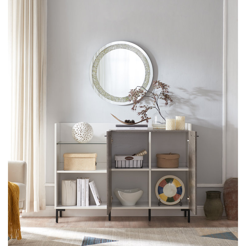 Console Lightfoot 47,72 po, Plateau blanc / base noire