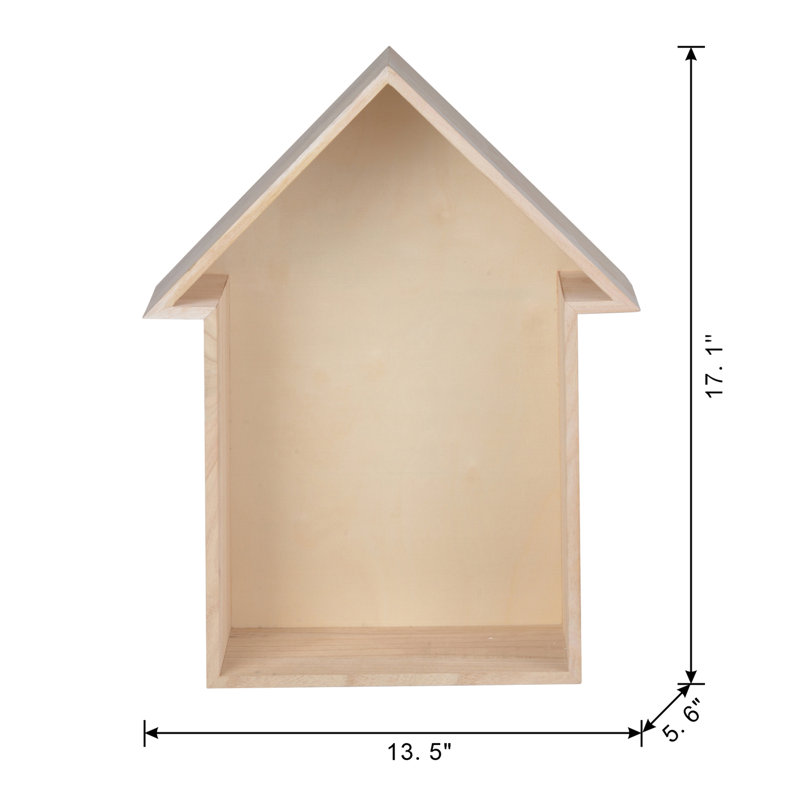 Décoration de maison en bois - 13,5 po x 6 po x 17 po - Beige
