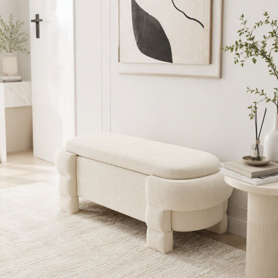 Repose-pieds de 48,8 po avec rangement, banc de rangement, banc rembourré de hall d'entrée avec sièges, repose-pieds à l'extrémité du lit