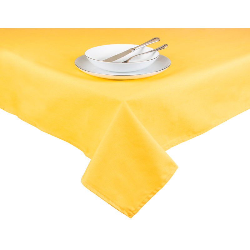 Panama Rectangular Solid Colour Tablecloth, 140cm W x 180cm L, Yellow