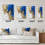 Transcendance abstraite en bleu et or II - Peinture abstraite horloge murale surdimensionnée-99637422