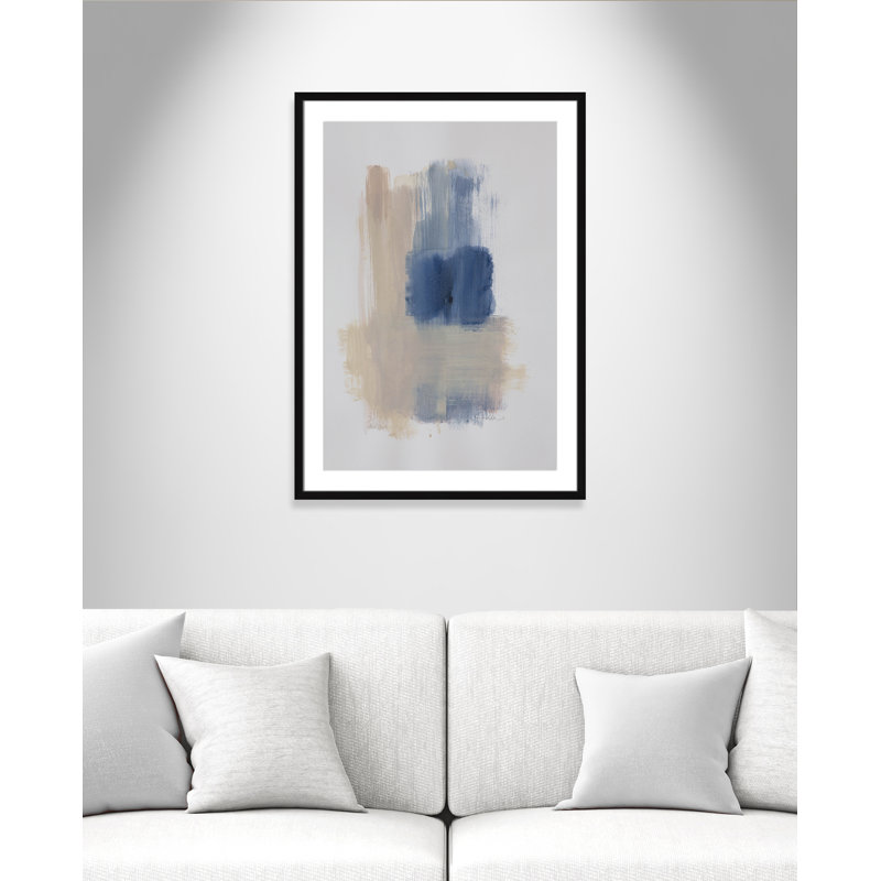 Macathurn Powder Room Wash III sur papier, H 35,5 po x l 25,5 po x P 1,25 po, Cadre noir mat