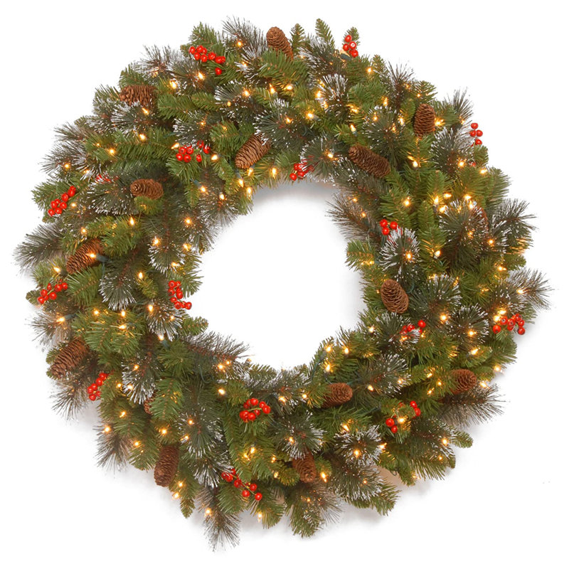 Faux Lighted Spruce 30'' Wreath