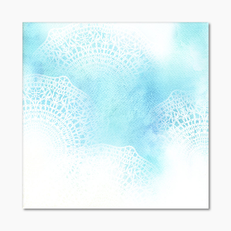 «White Lace On Light Blue», reproduction d'art moderne sur toile, H 30 po x l 30 po, Toile tendue