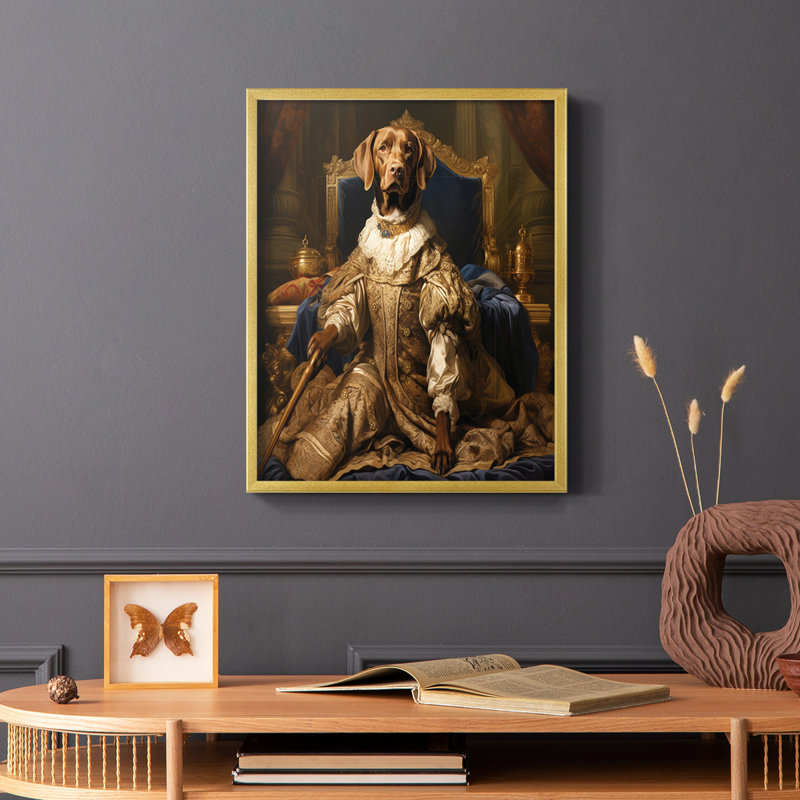 ANIMALS Series CLxxIV - reproduction encadrée de qualité supérieure - prête à être accrochée - aucun clou requis, Doré