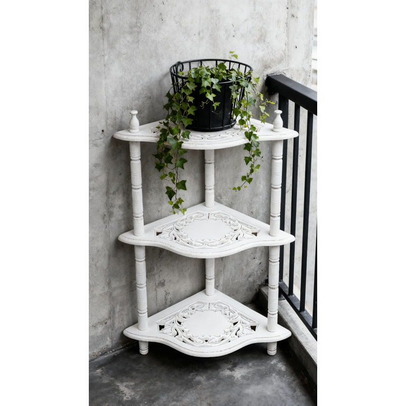 3-Tier Corner Bookshelf For Small Spaces, Space-Saving Storage Shelf For Bathroom, Bedroom, Home Office, And Apartment, Minimalist For Modern And Rustic Decor