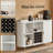 55-Inch Fluted Wine Bar Cabinet & LED-Lit Liquor & Coffee Bar Buffet Sideboard With 12-Bottle Wine Rack & Glass Holders & USB AC Charging Ports For Kitchen Living Dining Room Entryway Storage Organizer-369606398