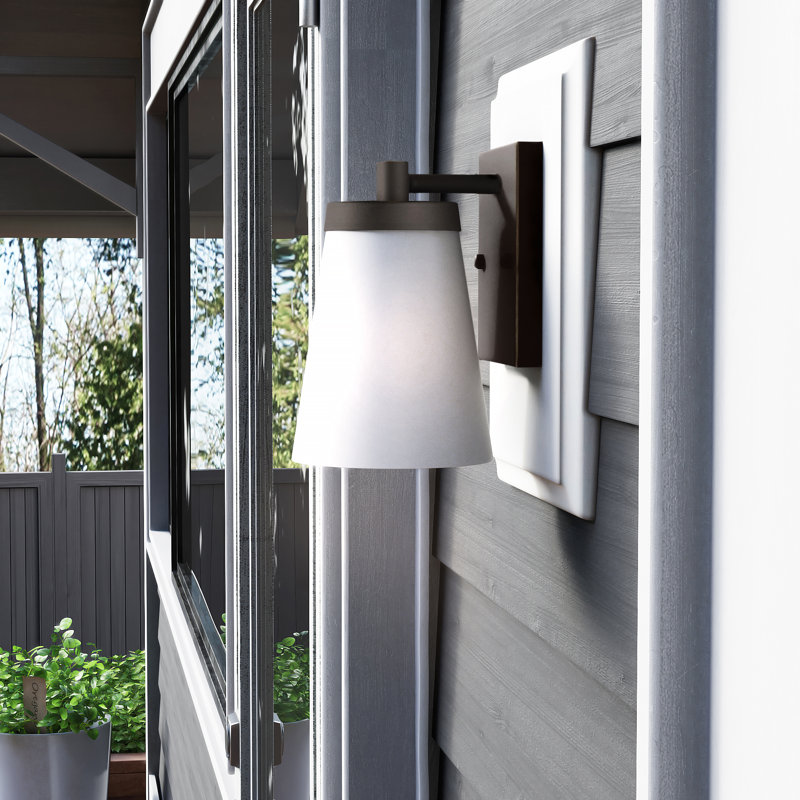 Renville Small One Light Outdoor Wall Lantern from Generation Lighting , Antique Bronze, 7.38" H x 5.25" W x 5.25" D, No