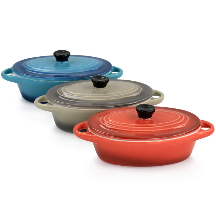 SlowCook Cast iron red oval Casserole - compatible with oven and