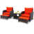 Orange Cushion/Dark Brown Frame