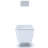 Dual-Flush Square Wall Mounted Toilet with Glazed Surface (Seat Included)-34439874