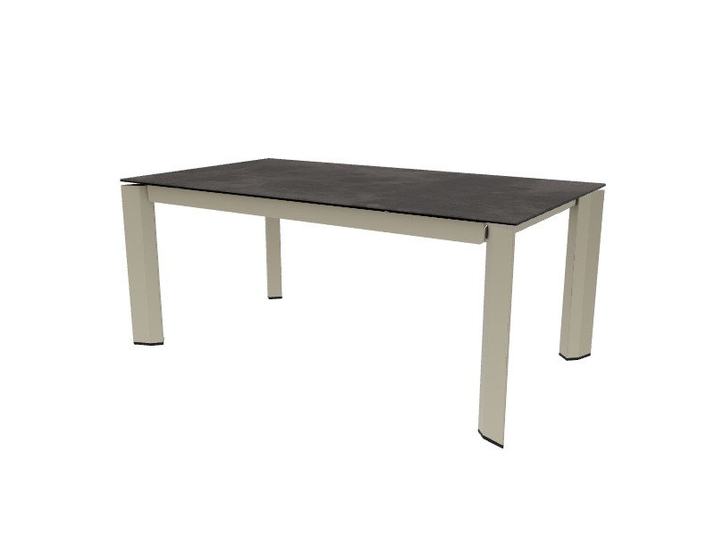 Delta Extendable Tables, White Marble, Matt Pearl Beige