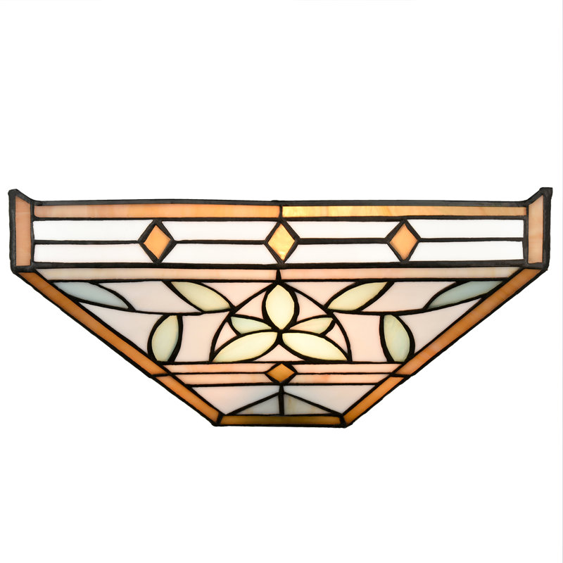 Applique murale avec abat-jour en verre coloré Tiffany