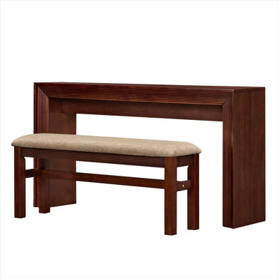 Ensemble de table de bar et tabouret en bois avec sièges rembourrés en tissu, 2 places, idéal pour les réceptions ou les coins repas