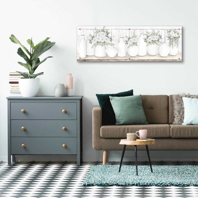 'White Simplicity' by Cindy Jacobs, Acrylic Glass Wall Art, 48" W x 16" H