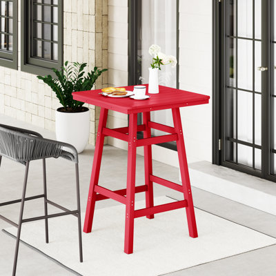 Laguna Square Outdoor Bar Table With Umbrella Hole , 30.7'' in. W 30.7'' in. D