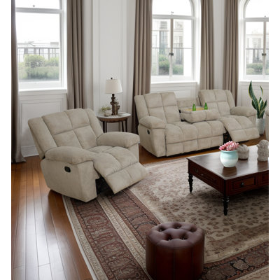 2-Piece Living Room Recliner Set Sofa And Chair by Ebern Designs