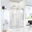 Porte de douche coulissante simple de 56 à 60 po de hauteur, H 72 po, verre trempé transparent de 5/16 po et 8 mm, conception en dérivation, finition en nickel brossé, 304 rouleaux, détachement, rail rond, étanchéité à l'eau et poignée en acier inoxydable