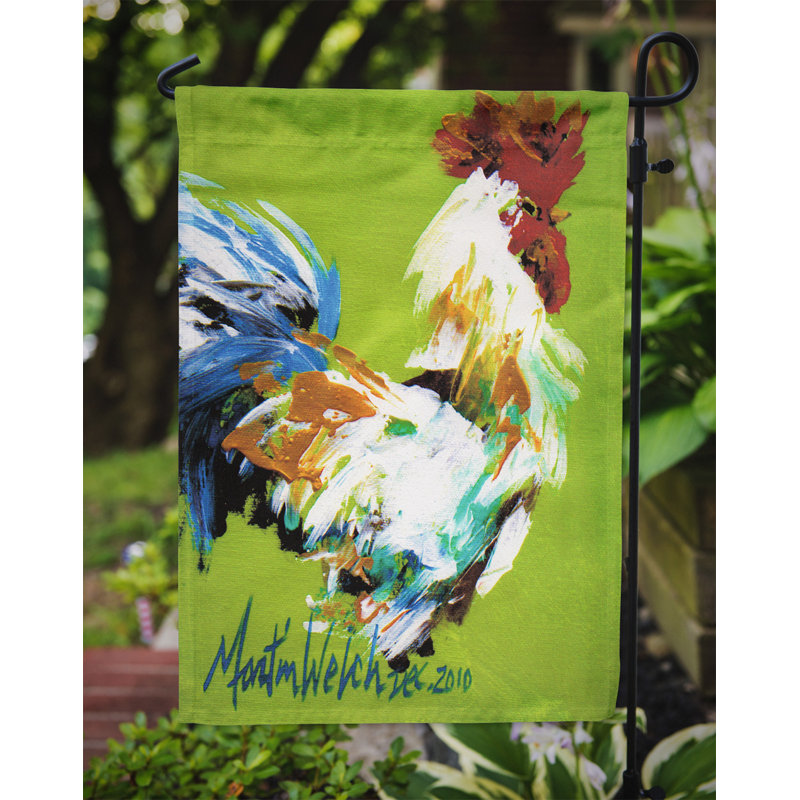 Drapeau de jardin 2 côtés patron coq