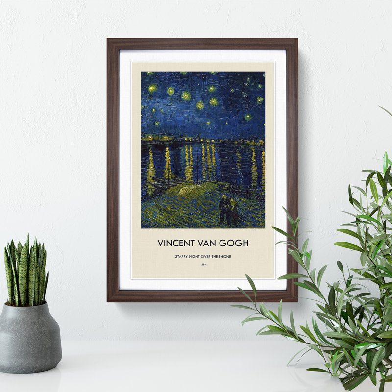 Starry Night Over The Rhone Vol.1 by Vincent Van Gogh Framed Print, Walnut Framed, 48cm H x 36cm W x 2cm D