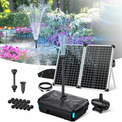 Pompe à eau solaire 70W avec boîte à filtre, pompe à eau solaire 580 GPH avec valve de dérivation réglable pour les bassins d'extérieur, les bassins de koi, les chutes d'eau et les caractéristiques de l'eau de jardin P37039