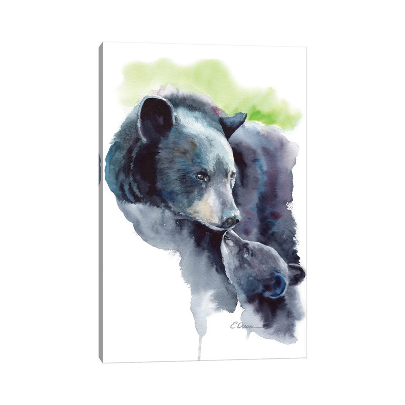 Mother And Baby Bears by Watercolor Luv - Wrapped Canvas Print, 30.48cm H x 20.32cm W x 1.9cm D