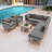 9-Piece Patio Rattan Furniture Set, Outdoor Conversation Set With Acacia Wood Legs And Tabletop, PE Rattan Sectional Sofa Set With Coffee Table, Washable Cushion, Gray