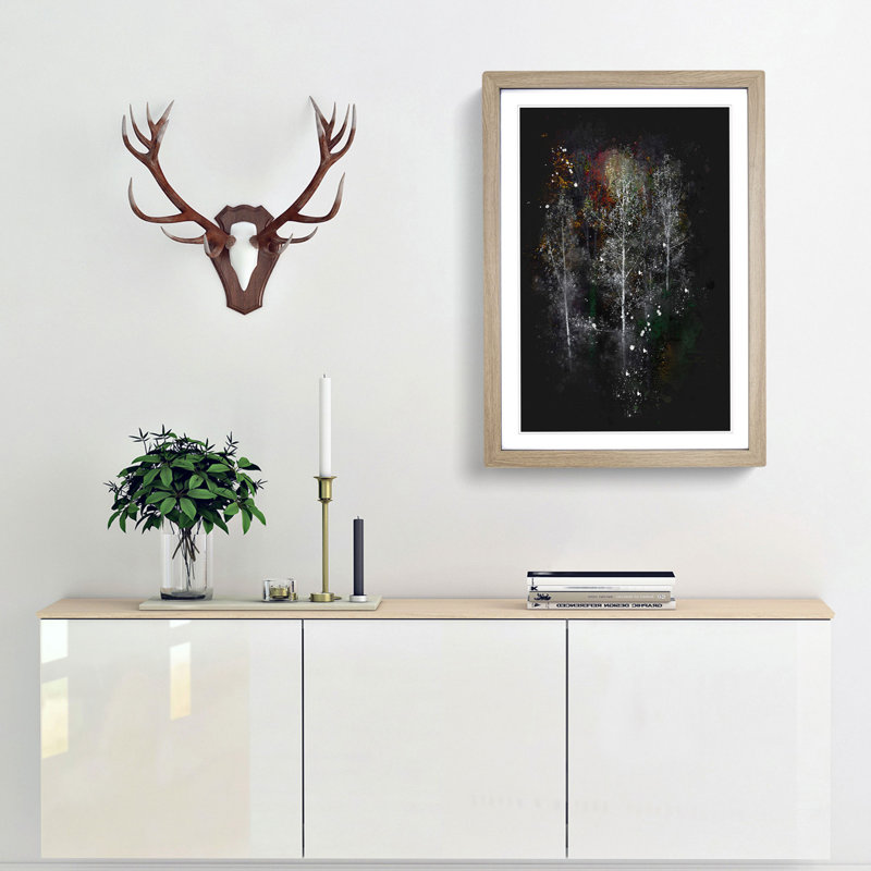 Autumn Trees in Switzerland - Framed Print, 45cm H x 33cm W x 2cm D, Oak Framed