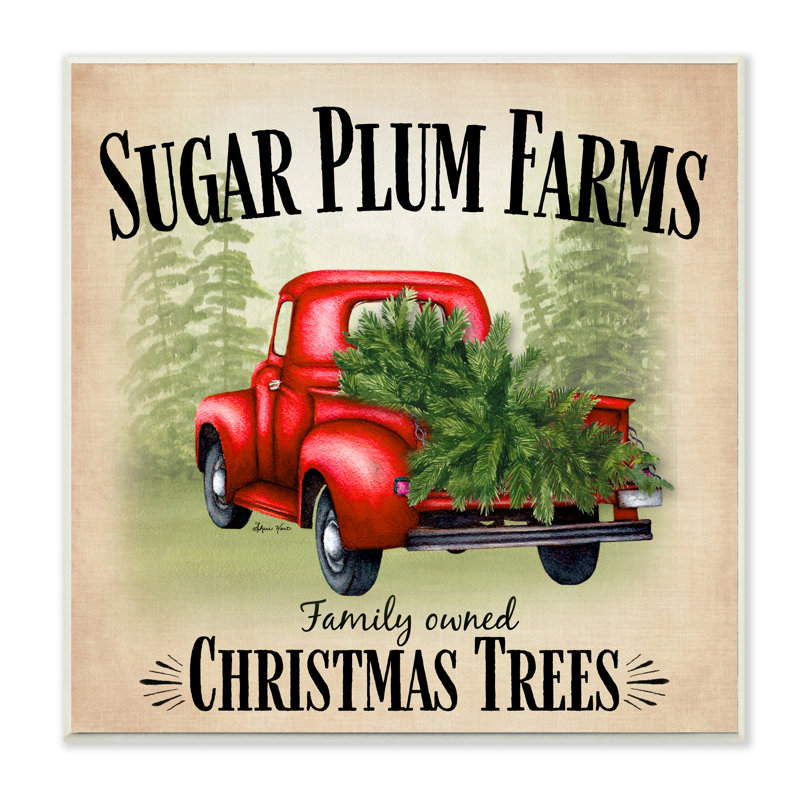 « Fêtes » en forme de camion « Sugar Plum Farms » par Sheri Hart-impression d’art graphique, Toile