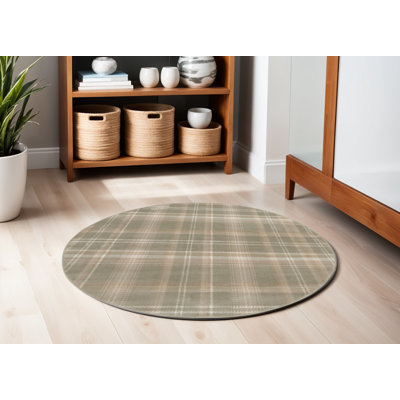 Tapis vert olive et ivoire 5 '