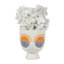 Pot de fleurs bohème en céramique grès avec motif Sunburst peint à la main - pot de fleurs blanc décoratif de 7 po pour une utilisation intérieure / extérieure.